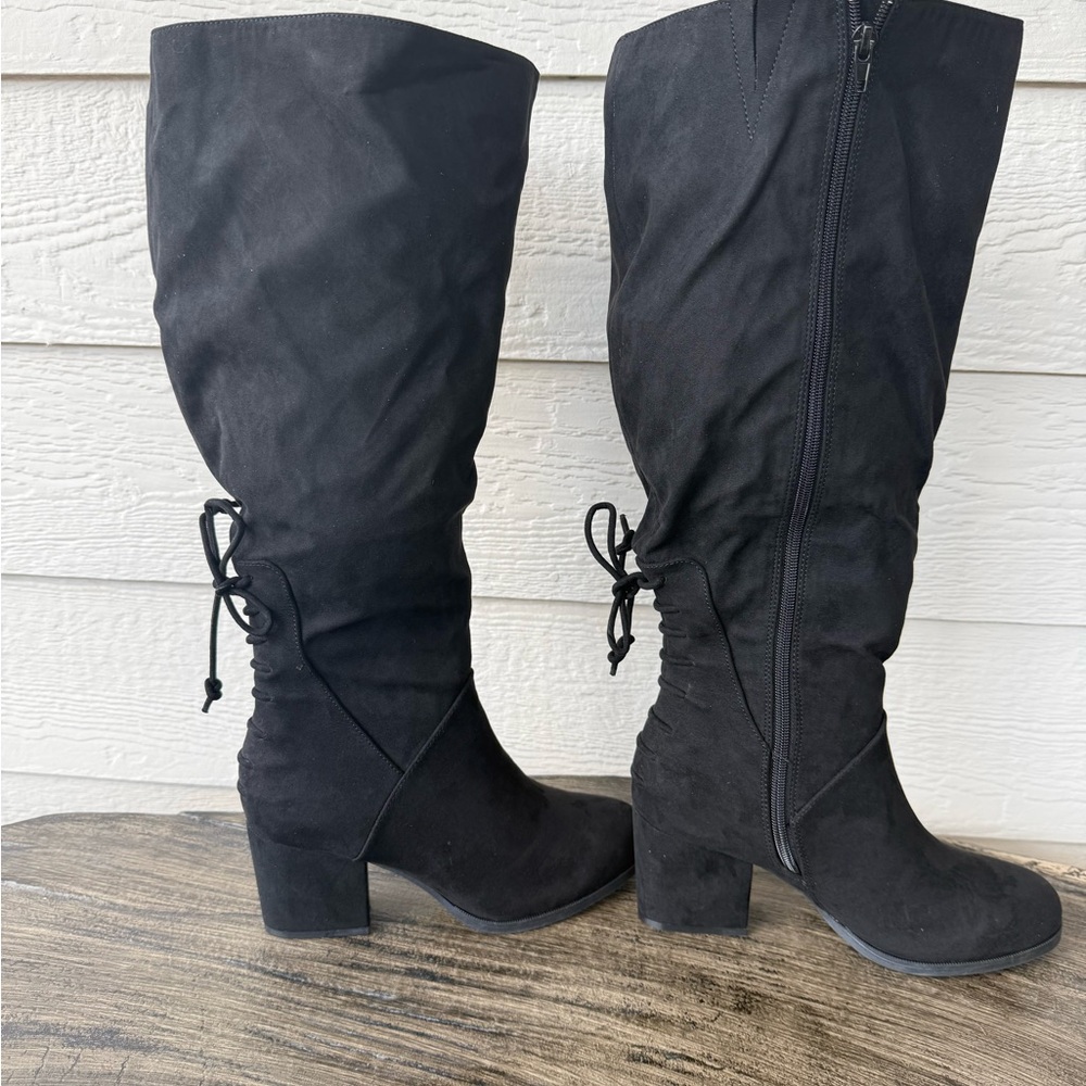 Journee Collection Black Knee-High Women's Boots Size 8XWC